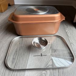 NEW-Copper Chef 3 Piece Wonder Cooker Non-Stick Cookware Set Cerami-Tech