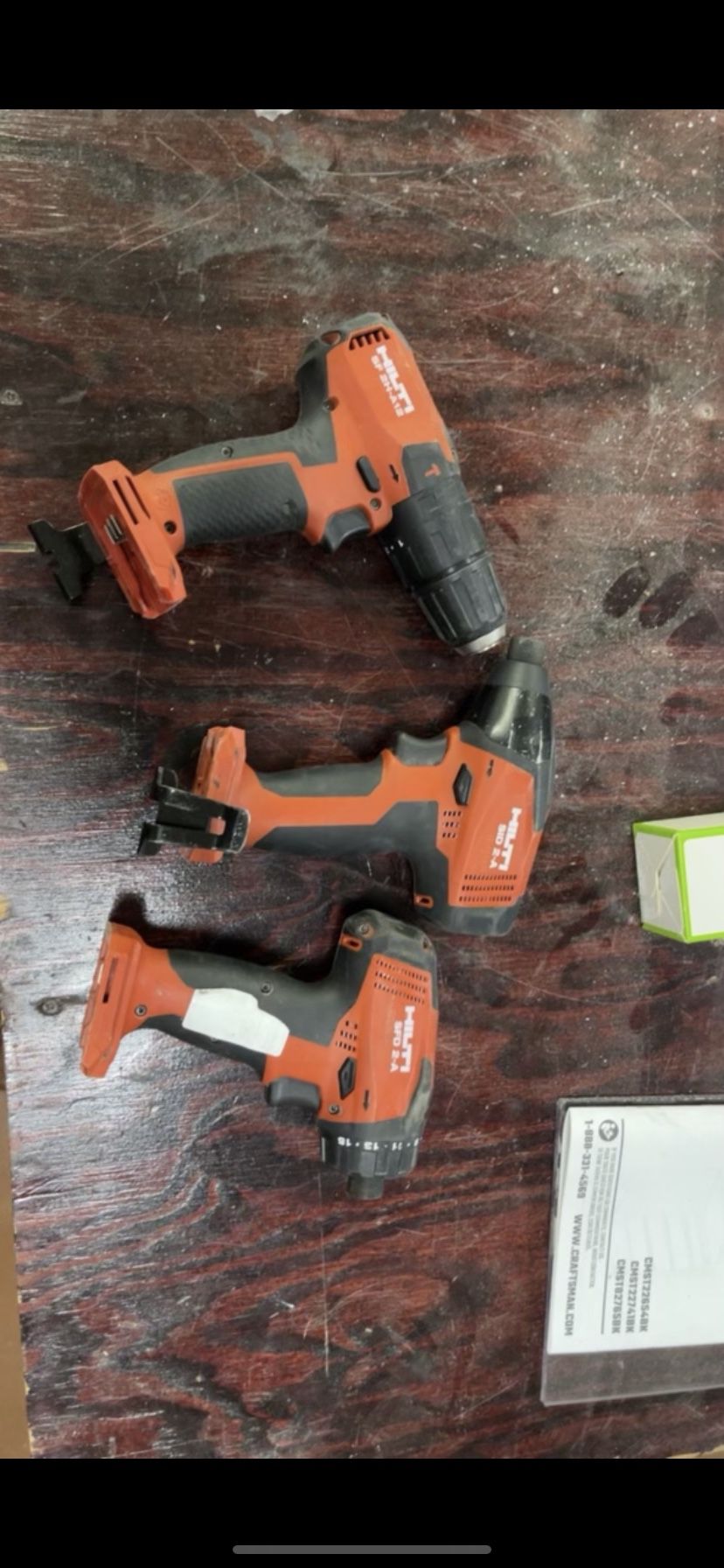 Hilti drill And 2 Impacts With 3 Batteries 1 Charger