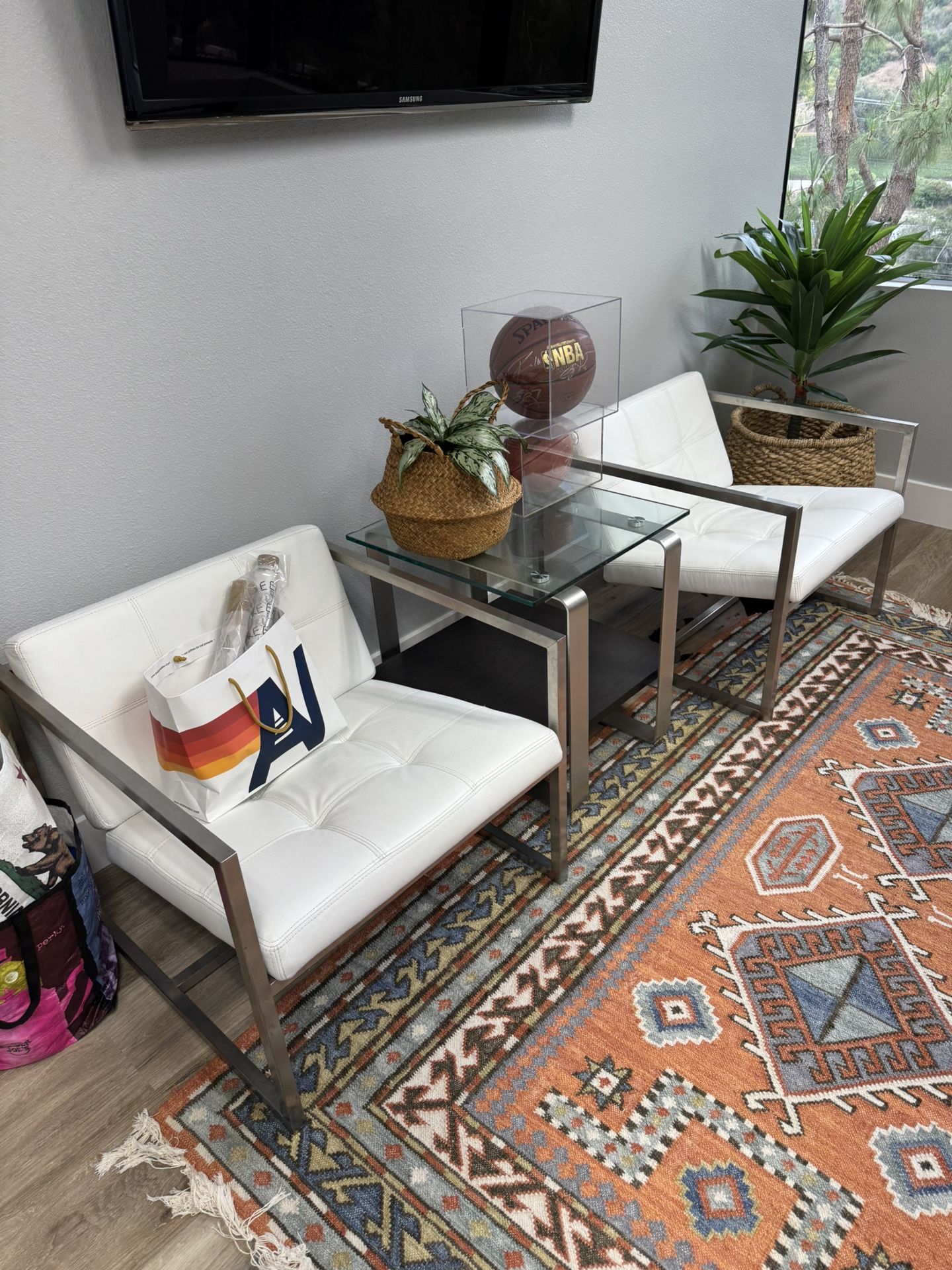 2 Delano Chairs By Gus Modern And A BDI End Table
