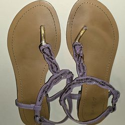 Lavender Beaded Sandals