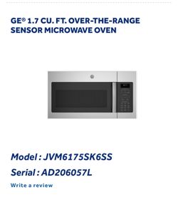 GE over the range microwave