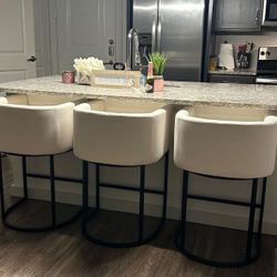 Fabric Counter Height Bar Stools Set of 3