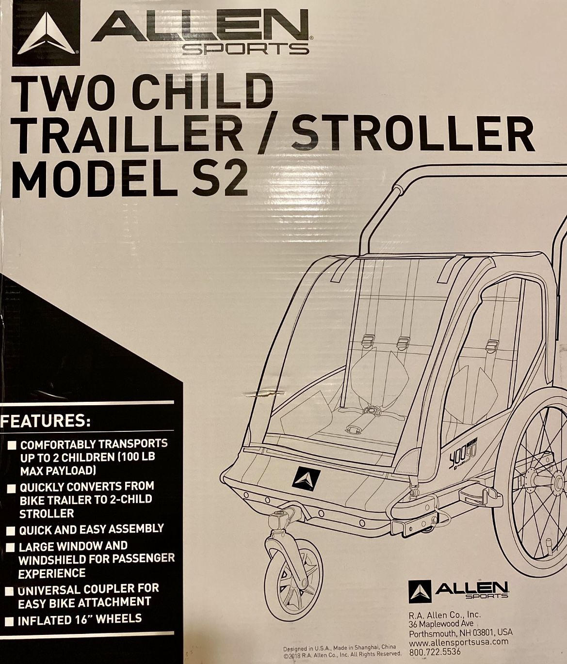 NEW unopened Two Child Trailer Stroller Seater