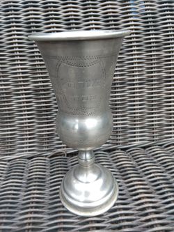 Vintage Jewish Kiddush sterling silver H 5 3/4 use