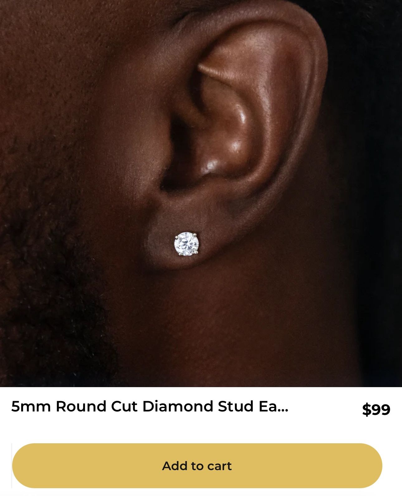 GLD Earrings 5mm round cut diamond