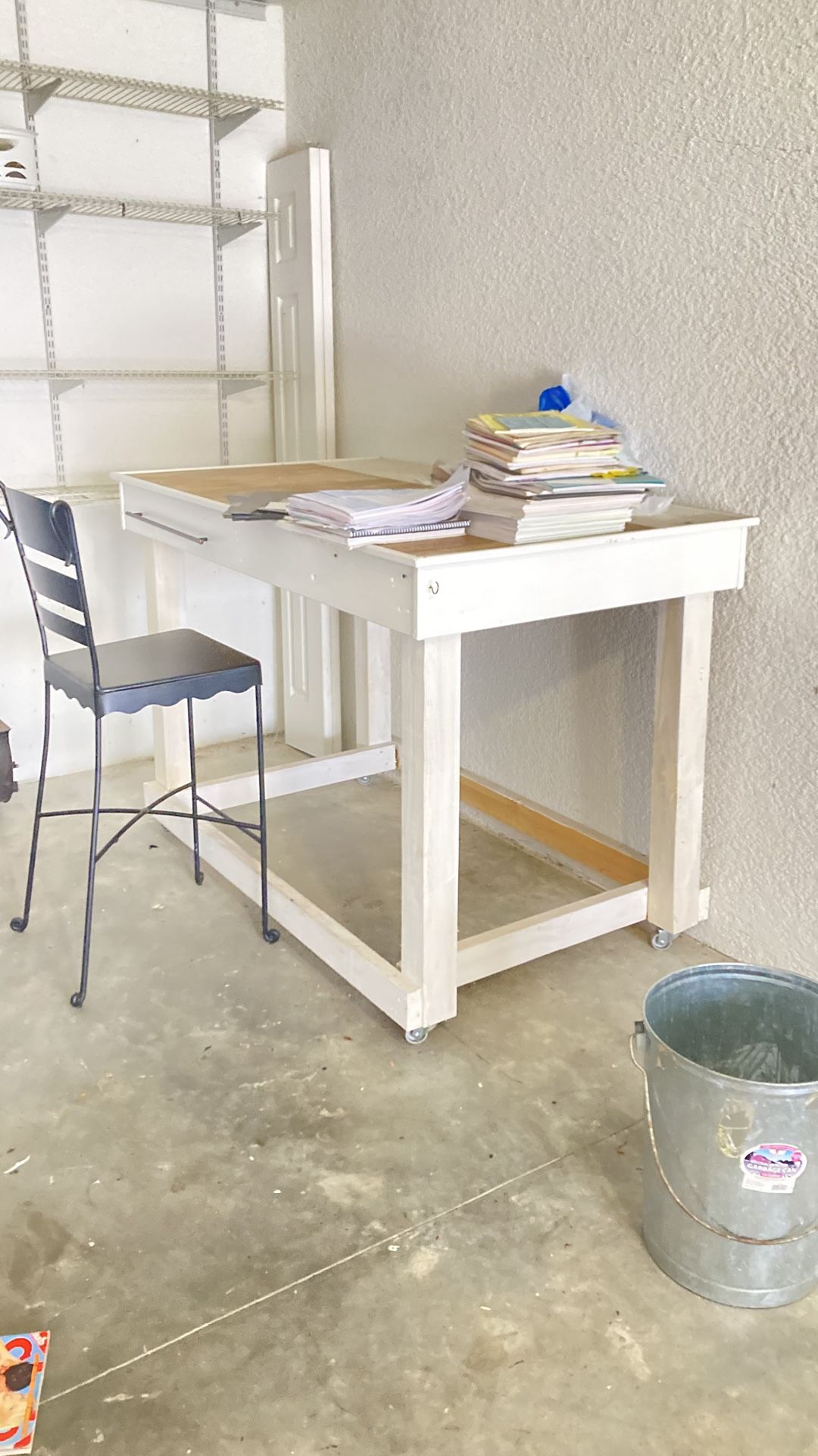 Large Wood Workbench On Wheels