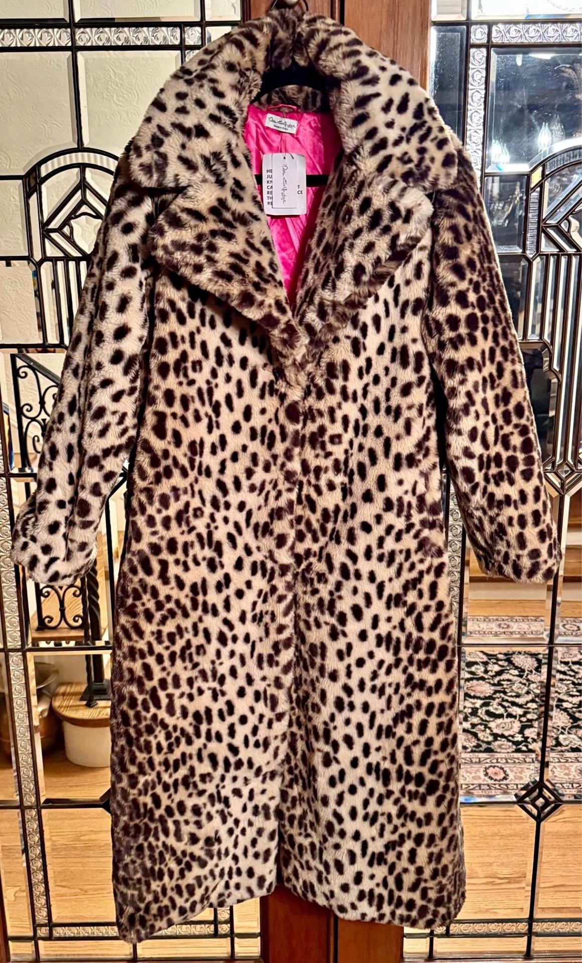 Miss Selfridge Leopard Faux Fur Maxi Coat