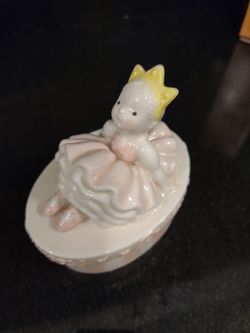 Mud Pie Porcelain Ballerina Princess Keepsake Box
