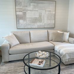 Pottery Barn Linen Sofa With Chaise