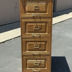 Oak File Cabinet + Key