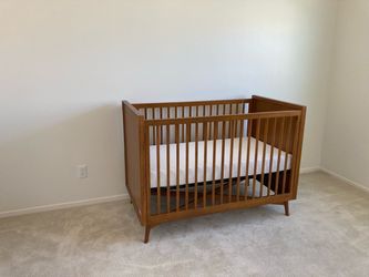 West Elm Kids Mid-Century Convertible Crib and Conversion Kit (Acorn finish)