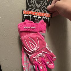 New Pink Spiderz Baseball Softball Batting Gloves Women’s Small 