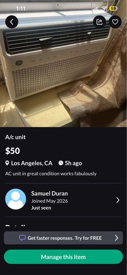A/C units $60