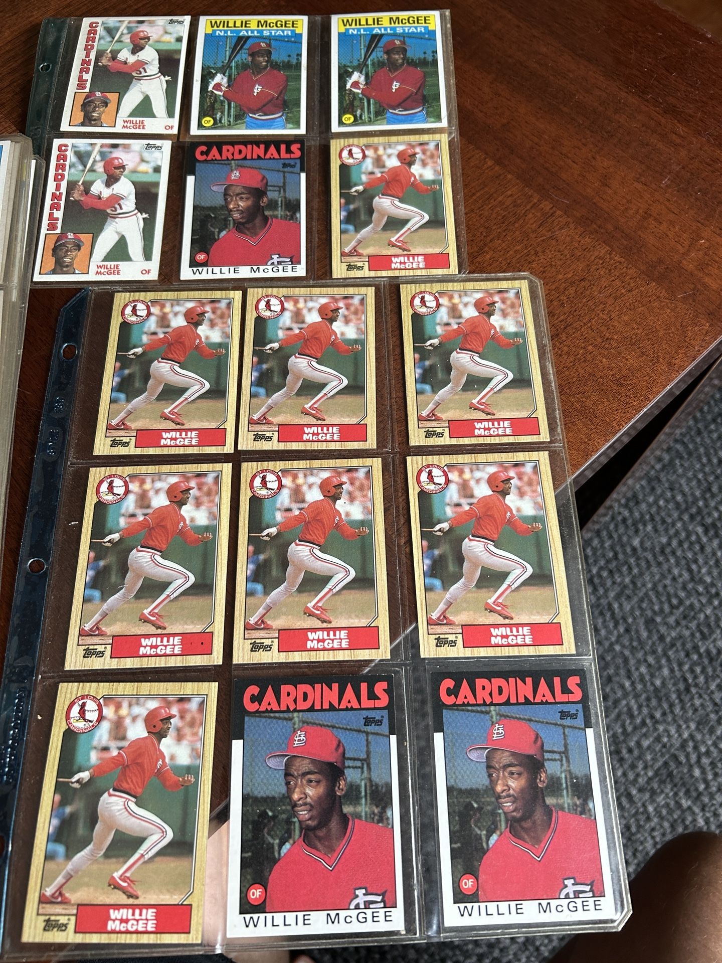 Willie McGee lotta 15 tops mint condition baseball cards.