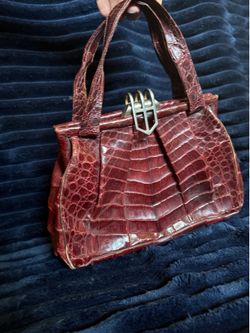 Vegan Alligator Vintage Burgundy purse