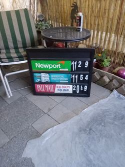 Cigarette Advertising Sign With Adjustable Numbers