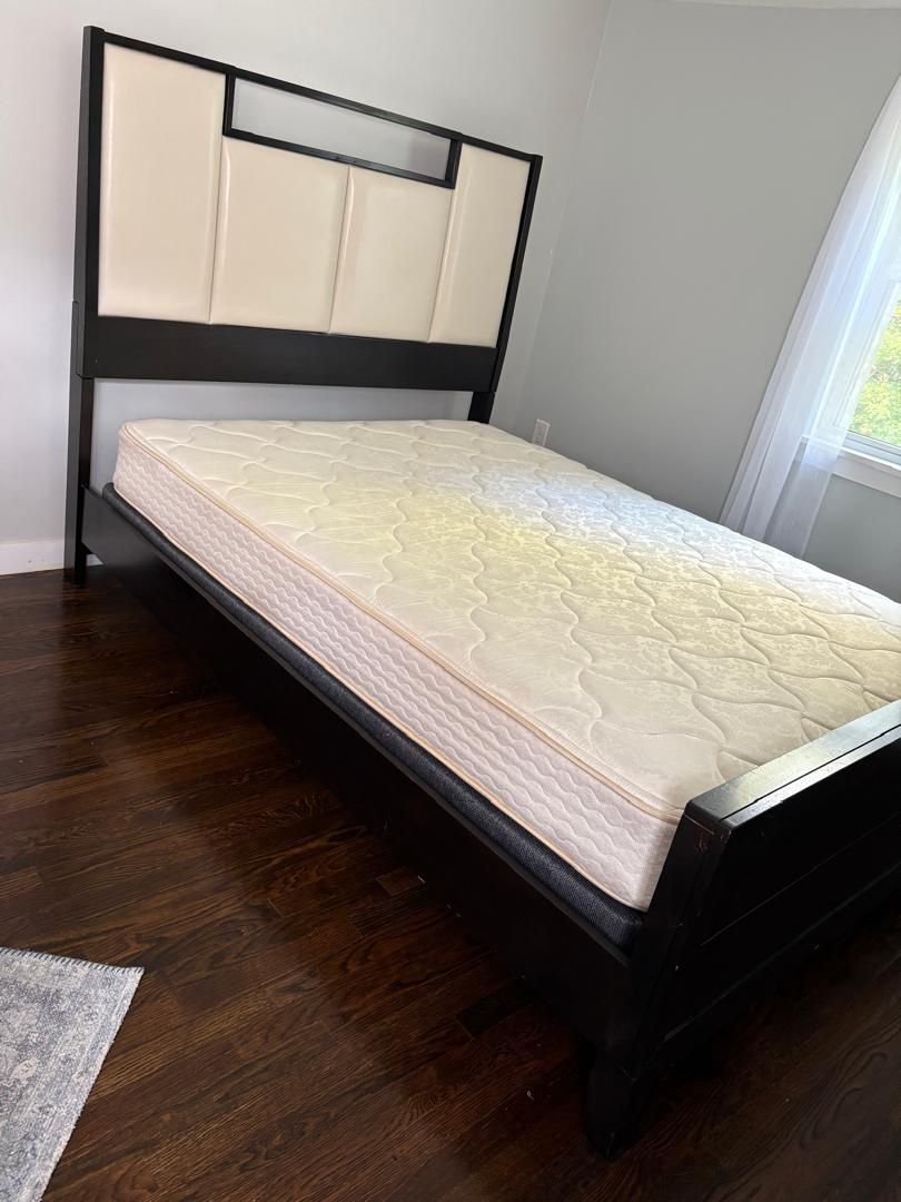 Queen Bed With Board & Mattress