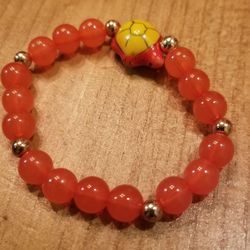 Beaded Braclet with Porcelain Turtle