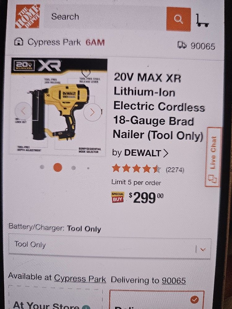 DWALT NAILER 20V