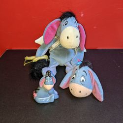 Disney Winnie The Pooh Eeyore Toys  Lot Vintage Eeyore Cupid Plush And Figure