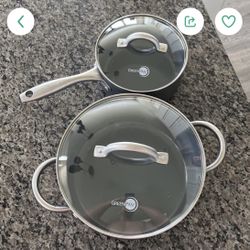 Green Pan Pots With Lids 
