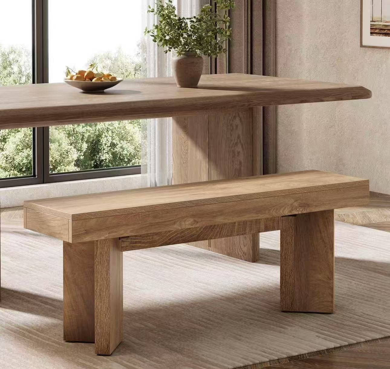 New assembled 47" Kitchen Table Bench, Farmhouse Dining Bench with Sturdy Frame