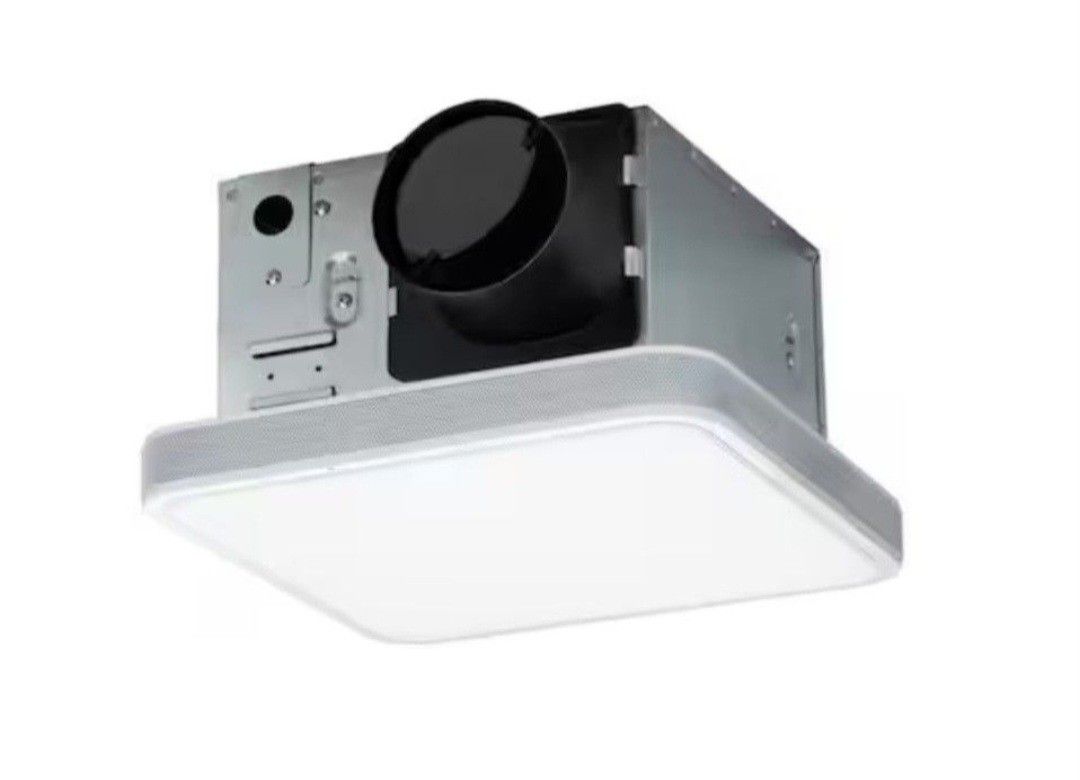 Homewerks 110 CFM LED Ceiling Mounted Bathroom Exhaust Fan with Alexa Voice Assistant and Bluetooth Speakers
