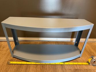 Metal two tier shelf stand blue