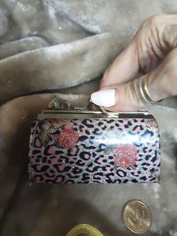 6 Vintage lipstick case/change purses with mini handle. Mini purse. $1 coin for good luck.