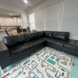 Black Leather Sectional Couch