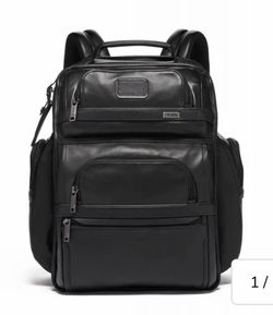 Tumi Alpha T Pass Black Leather Backpack