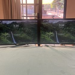 Double Dell E-Series E2313H 23" Widescreen LED Computer Monitor Set