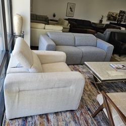 2-pc Fabric Loveseat-Nevio 