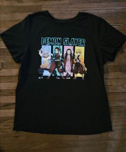 DEMON SLAYER TANJIRO & NEZUKO BLACK WOMEN XL SIZE  T-SHIRT