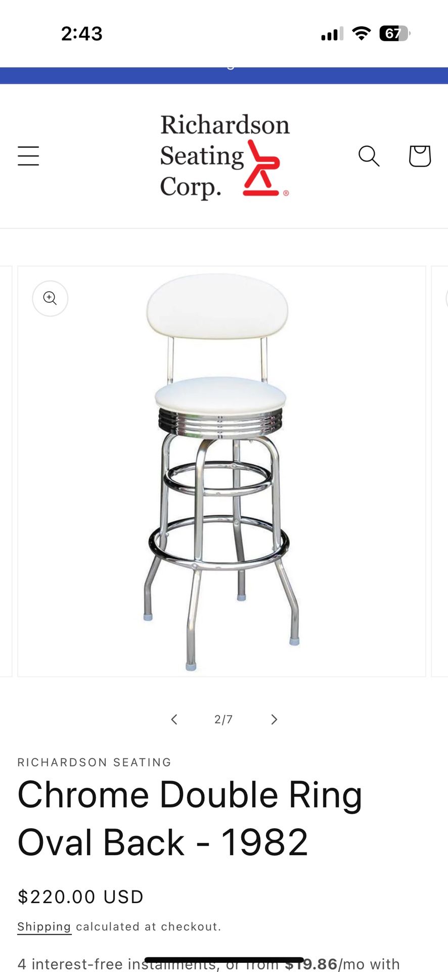 Richardson Seating 2 Bar Height Stools
