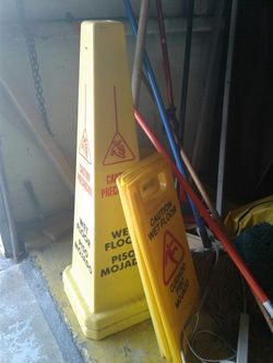 Wet floor signs