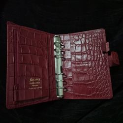 AUTHENTIC Filofax - Red Crocodile Leather