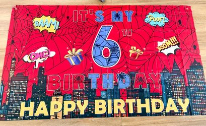 Spider-Man 6th Birthday Party Banner