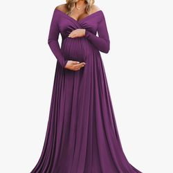 Maternity Dress - Purple 