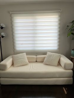 Cream Couch with Pillows