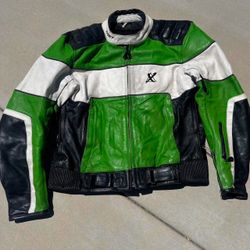 Green and black leather XPERT X Sport jacket