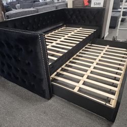 Barand New Black Velvet Twin Twin Daybed