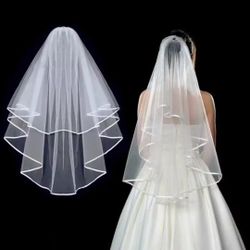 Beautiful 2tier White Wedding Veil-NEW