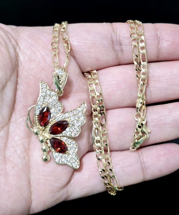 14k Gold Plated Butterfly Necklace