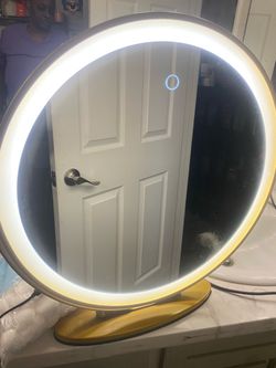 Vlsrka 20 Inch Round LED Vanity Mirror with Lights