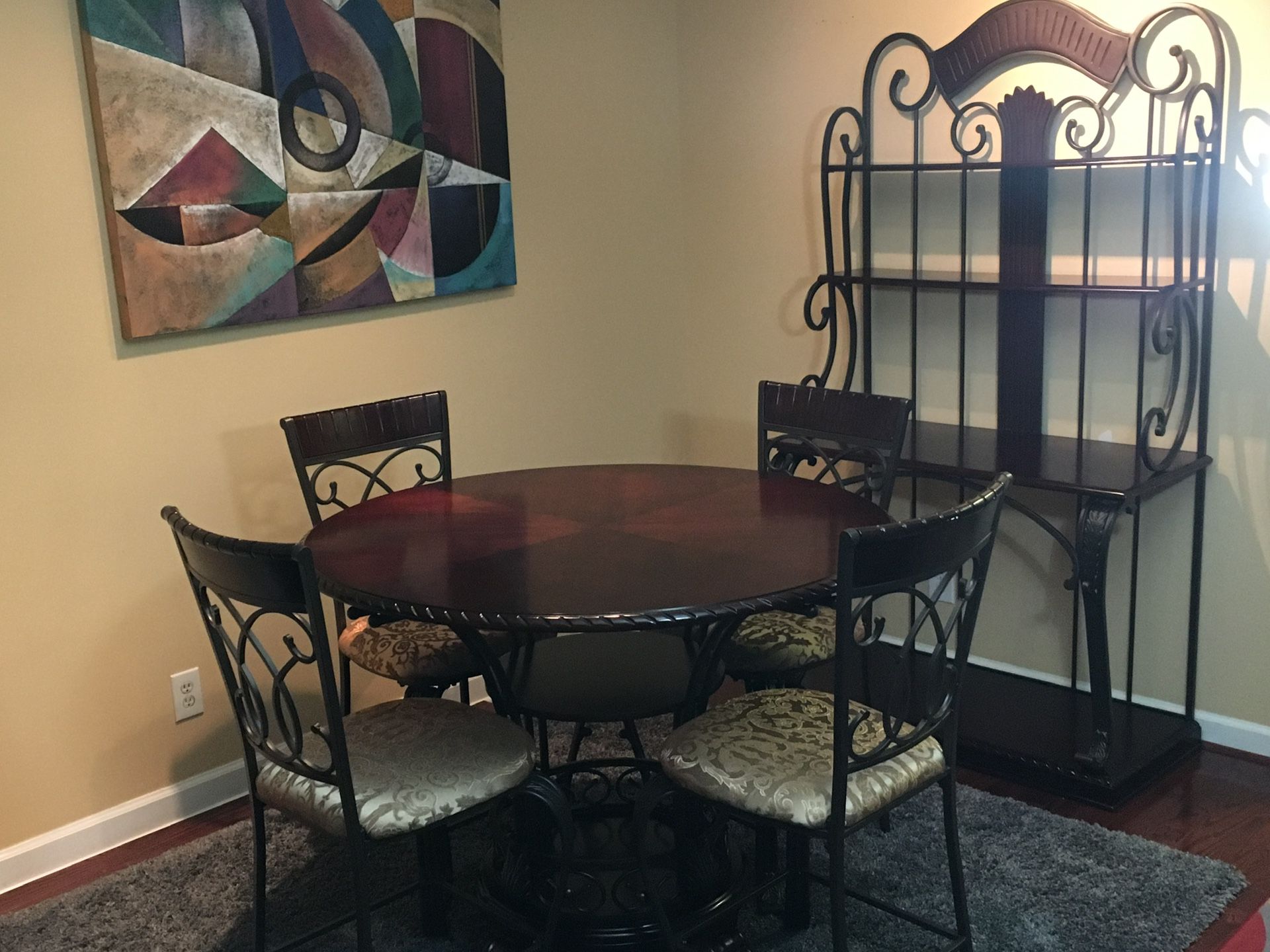 Ashley Furniture - Table w/4 Chairs + Bakers Rack