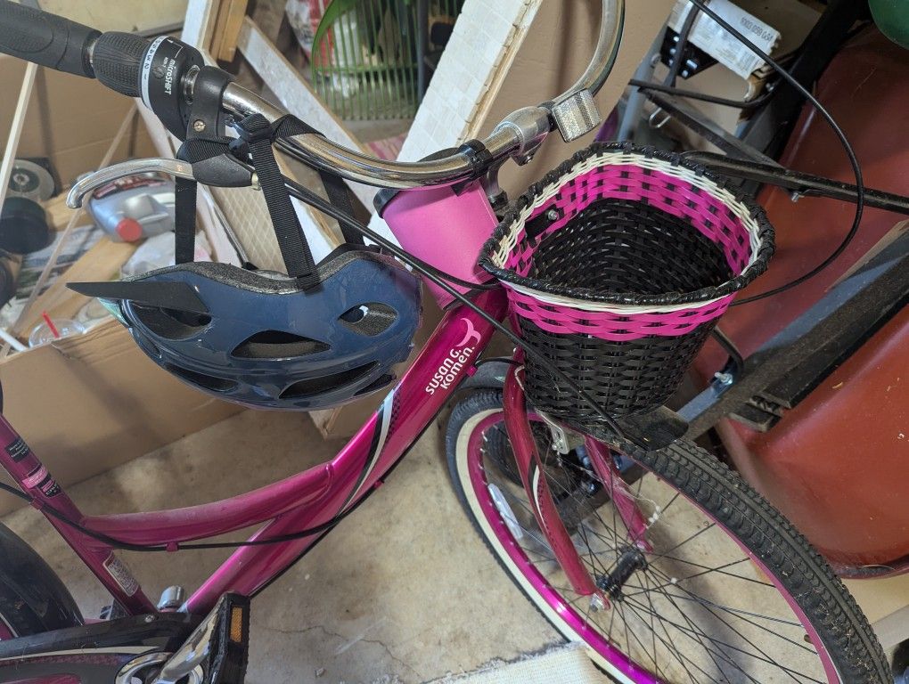Woman Pink Bike 