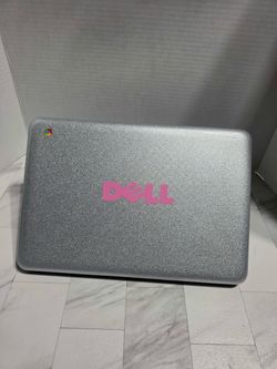 Dell Chromebook Laptop Silver Glitter