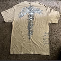 vintage y2k khaki ecko untld skull shirt