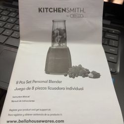 KitchenSmith by Bella 8-Piece Personal Blender Manual